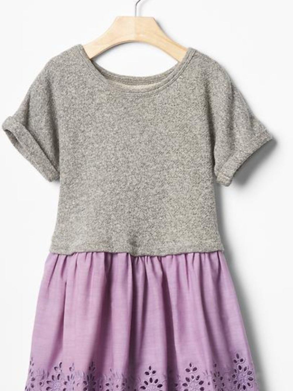 Baby Gap Eyelet Mix-fabric Cottagecore Sweatshirt Dress Sz 5